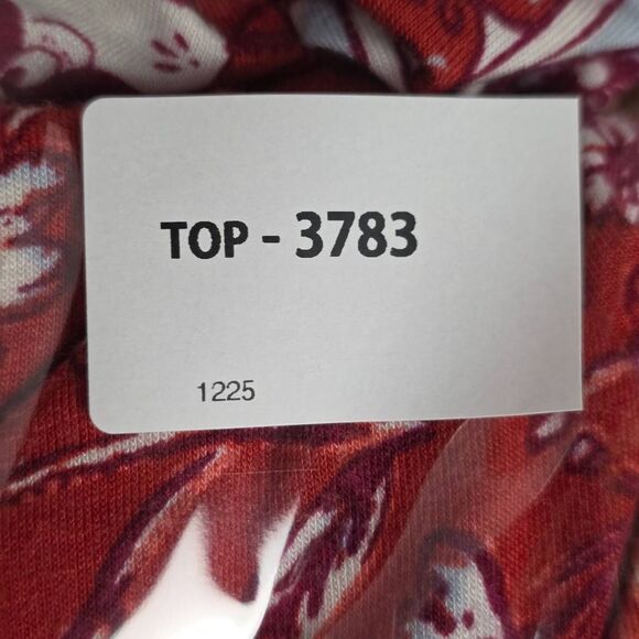 Maurices Red Floral Smocked Sleeve Top XL - Picture 9 of 9